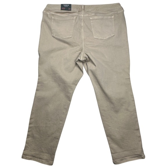 Torrid Boyfriend Straight Jeans Womens 22R Tan Khaki Vintage Stretch Mid Rise - Picture 7 of 9